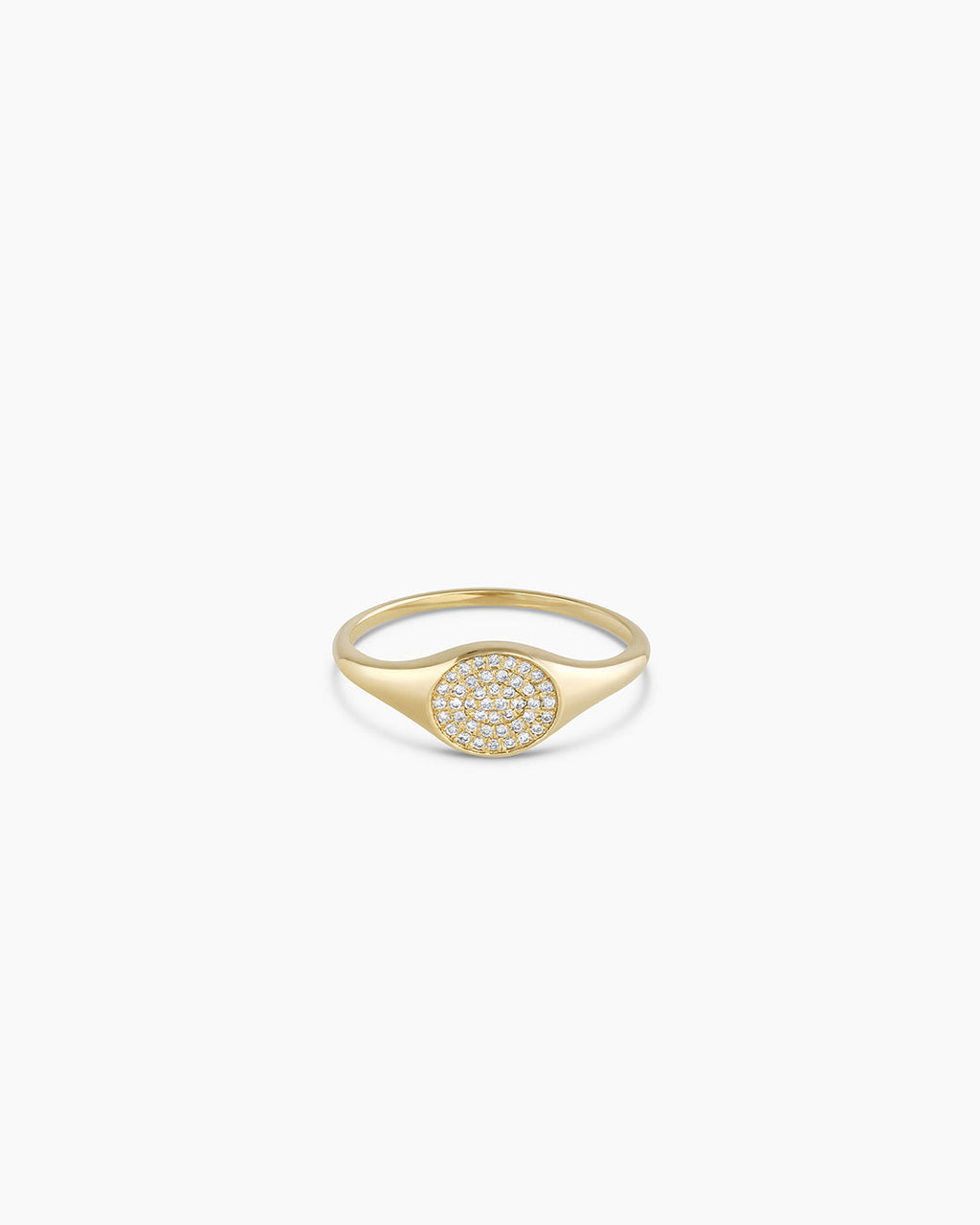Diamond Pavé Signet Ring || option::14K Solid Gold