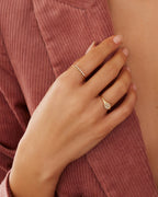 Diamond Pavé Signet Ring || option::14K Solid Gold