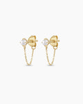 Pearl Newport Chain Huggie || option::14K Solid Gold
