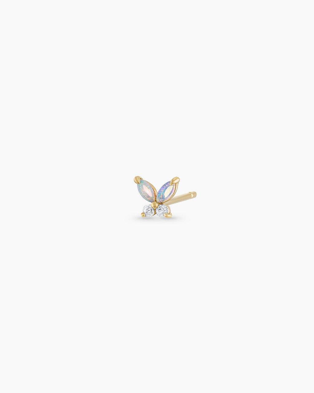 Opal Butterfly Stud Butterfly Earrings || option::14K Solid Gold