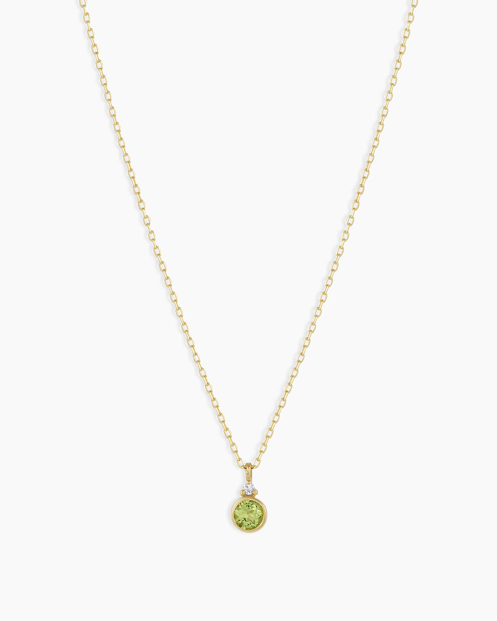 Peridot Birthstone Necklace August Birthstone Necklace  || option::14K Solid Gold, Peridot - August
