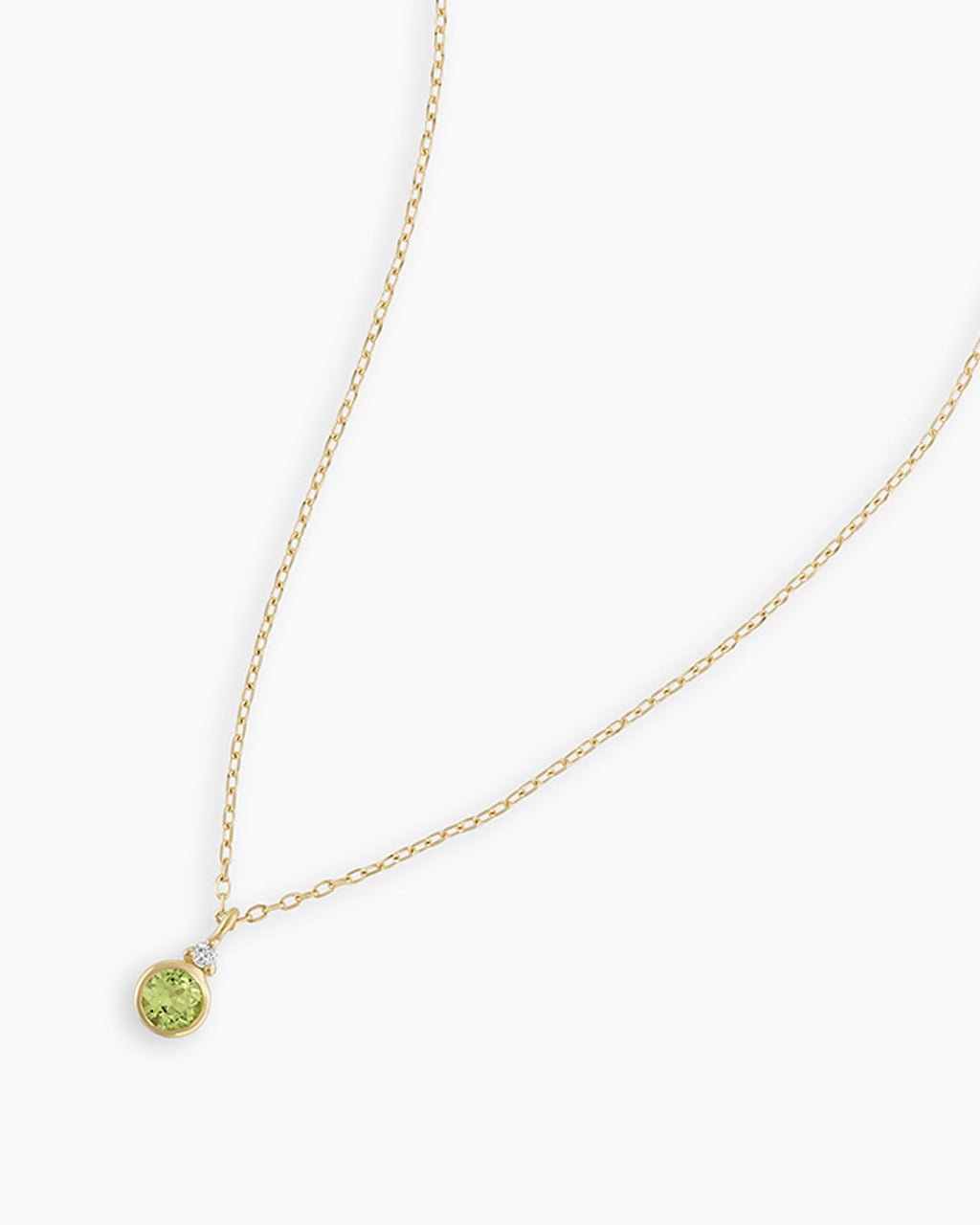 Peridot Birthstone Necklace August Birthstone Necklace  || option::14K Solid Gold, Peridot - August