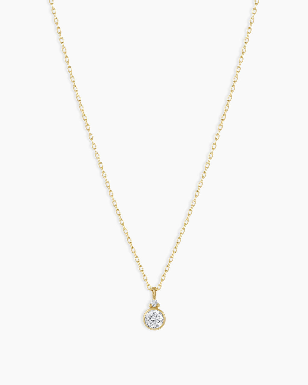 Diamond Birthstone Necklace || option::14K Solid Gold, Diamond - April