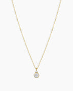 Diamond Birthstone Necklace || option::14K Solid Gold, Diamond - April