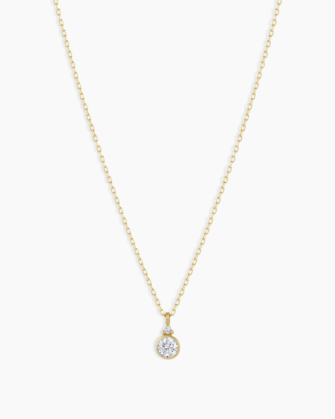 Diamond Birthstone Necklace || option::14K Solid Gold, Diamond - April
