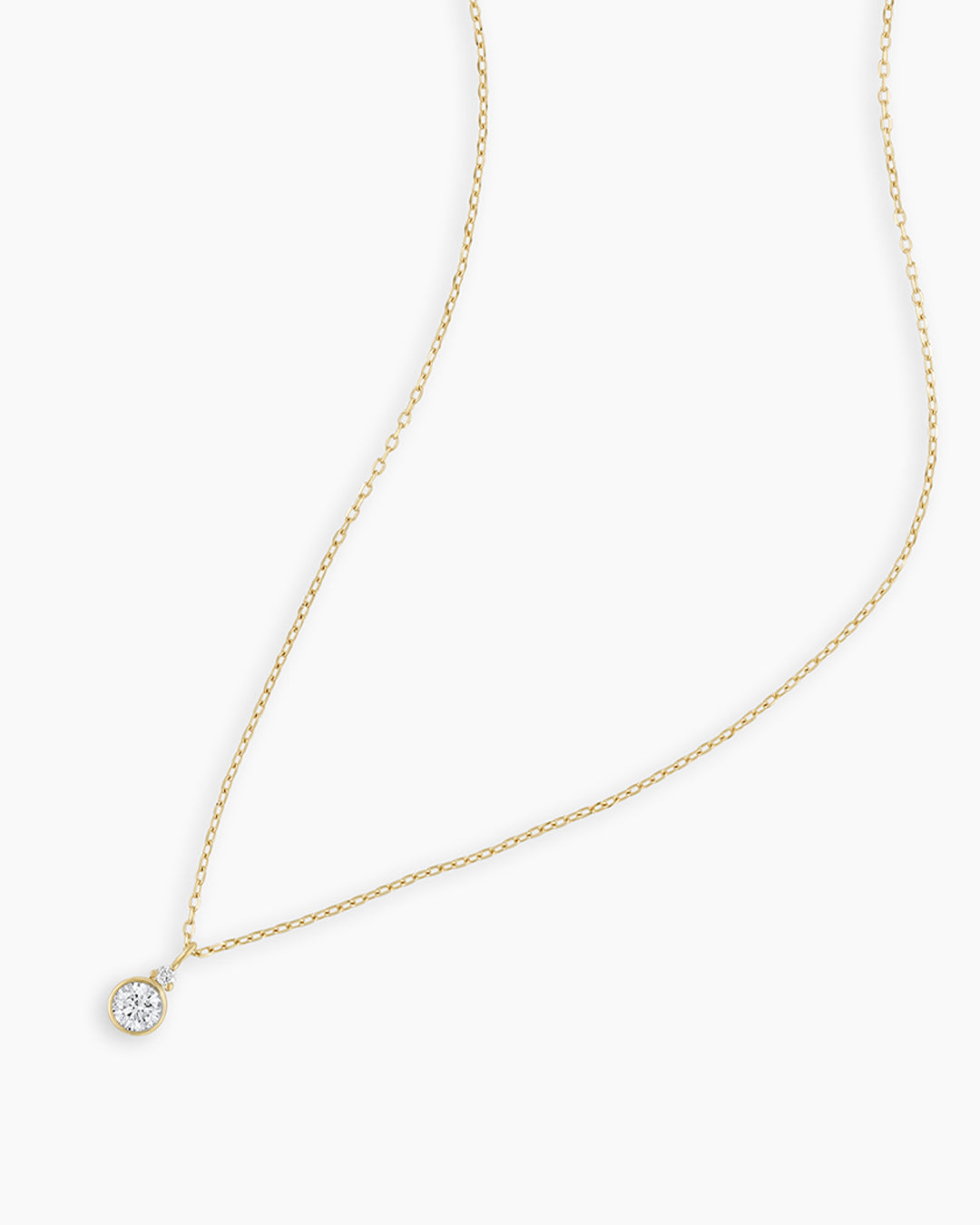 Diamond Birthstone Necklace || option::14K Solid Gold, Diamond - April
