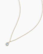 Aquamarine Birthstone Necklace || option::14K Solid Gold, Aquamarine - March