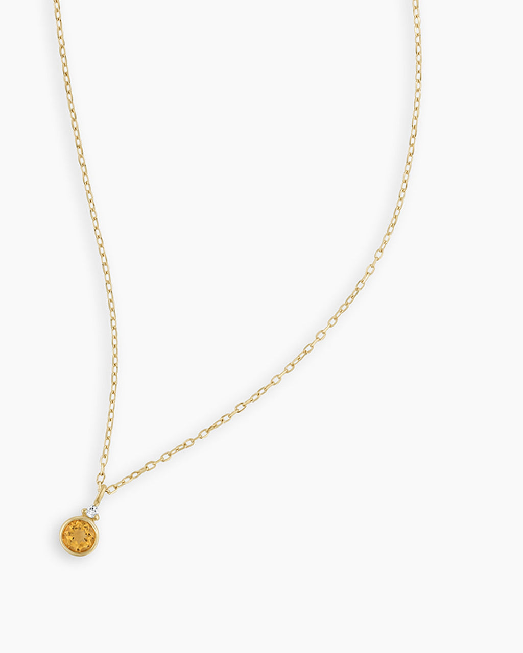 Citrine Birthstone Necklace November Birthstone Necklace  || option::14K Solid Gold, Citrine - November