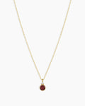 Garnet Birthstone Necklace January Birthstone Necklace  || option::14K Solid Gold, Garnet - January