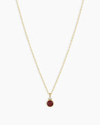 Garnet Birthstone Necklace January Birthstone Necklace  || option::14K Solid Gold, Garnet - January
