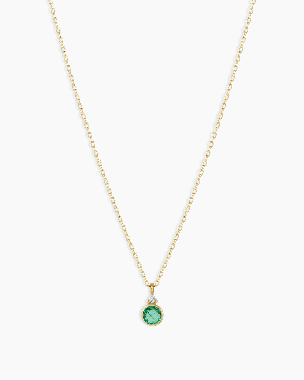 Emerald Birthstone Necklace Birthstone Necklace  || option::14K Solid Gold, Emerald - May