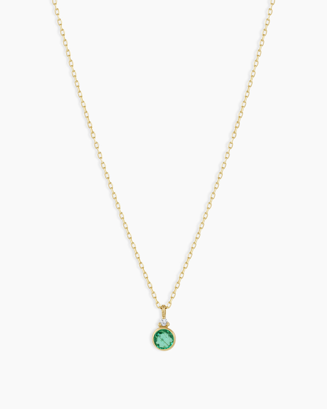 Emerald Birthstone Necklace Birthstone Necklace  || option::14K Solid Gold, Emerald - May