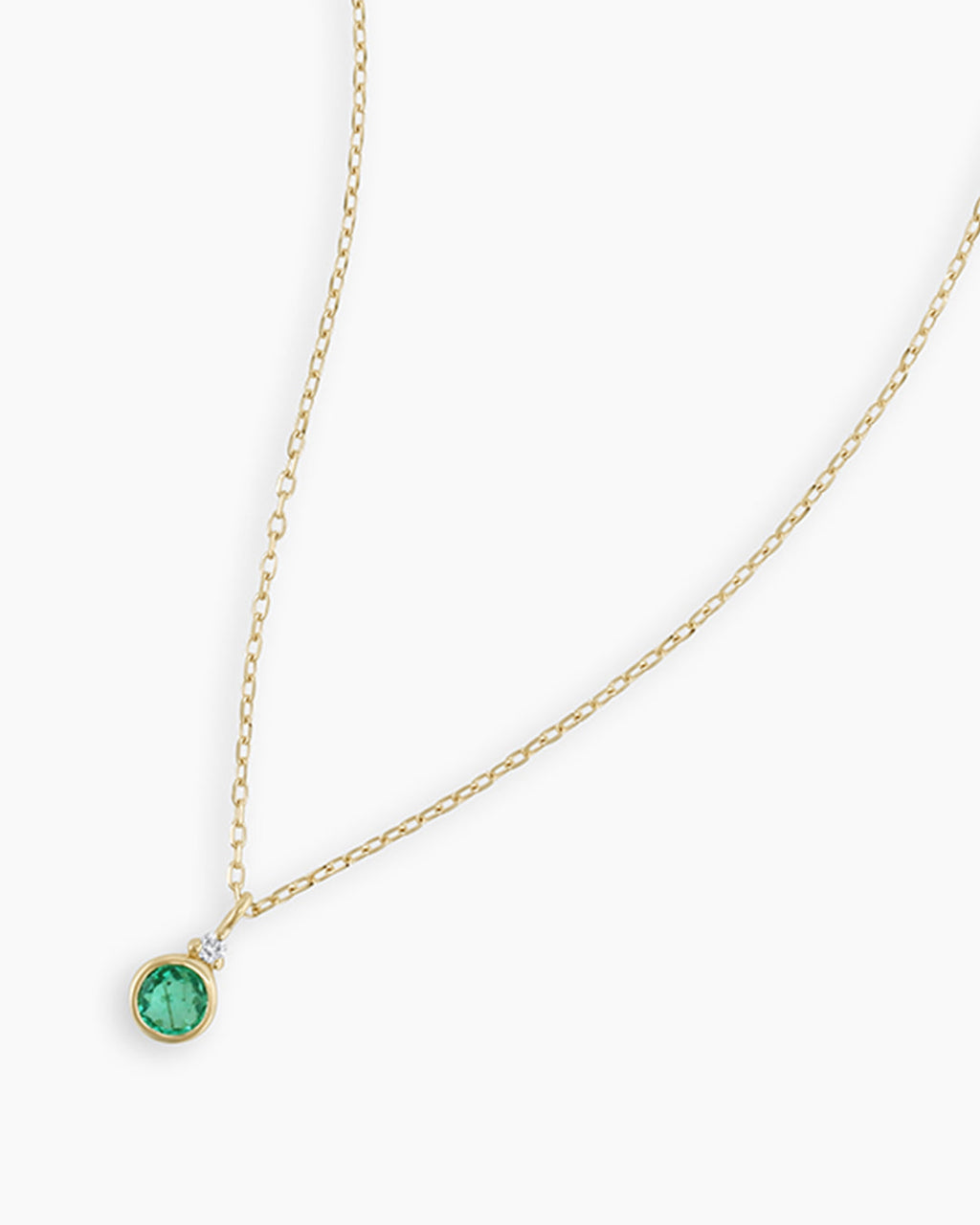 Emerald Birthstone Necklace Birthstone Necklace  || option::14K Solid Gold, Emerald - May