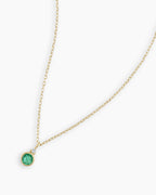 Emerald Birthstone Necklace Birthstone Necklace  || option::14K Solid Gold, Emerald - May