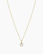 Pearl Birthstone Necklace June Birthstone Necklace  || option::14K Solid Gold, Pearl - June