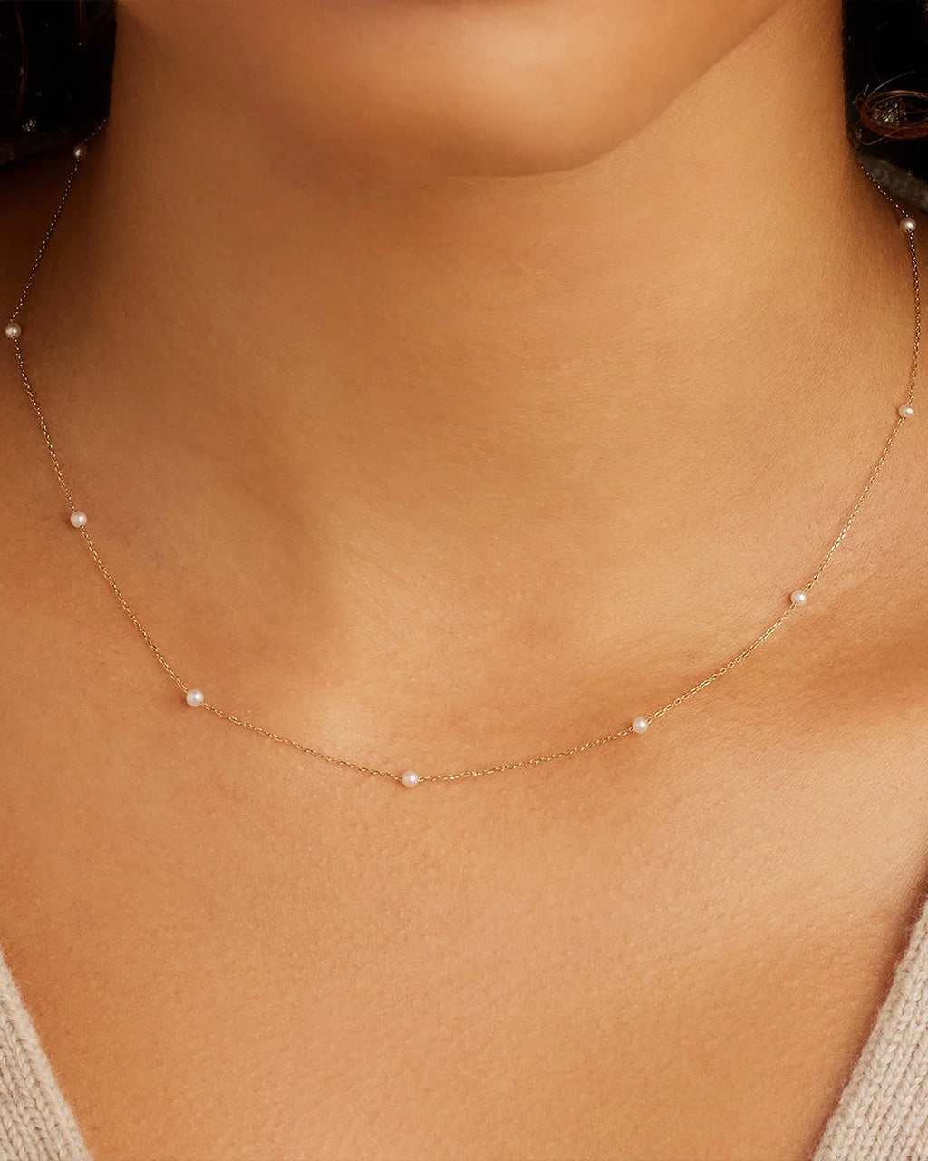 Pearl Newport Necklace || option::14K Solid Gold
