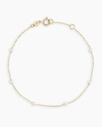 Pearl Newport Bracelet || option::14K Solid Gold, Pearl - June