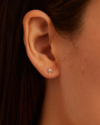 Diamond Palm Stud || option::14K Solid Gold