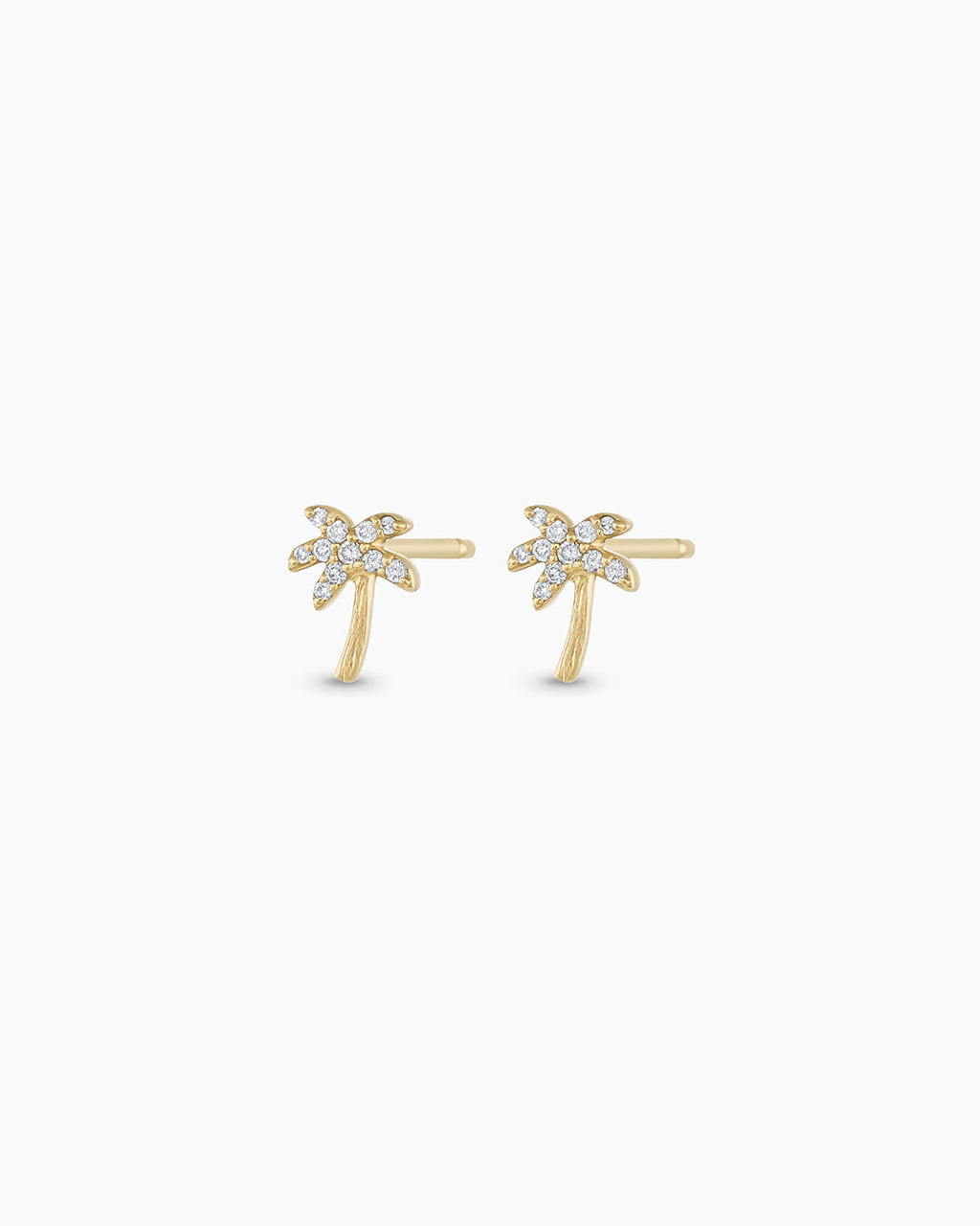 Diamond Palm Stud || option::14K Solid Gold