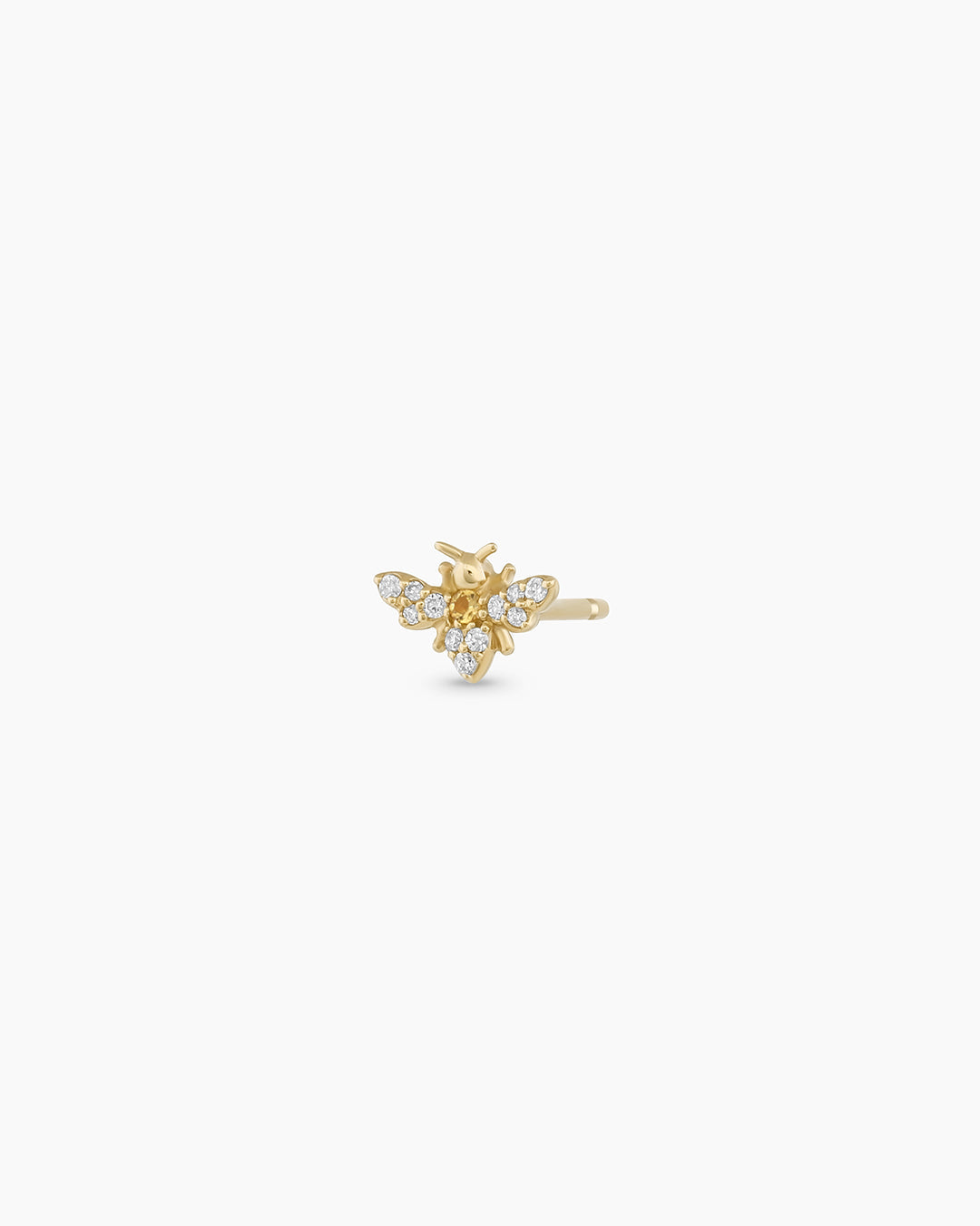 Diamond Bee Stud || option::14K Solid Gold