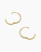 Woman wearing Rose Hoop || option::14K Solid Gold