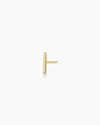 Woman wearing Rose Bar Stud || option::14K Solid Gold