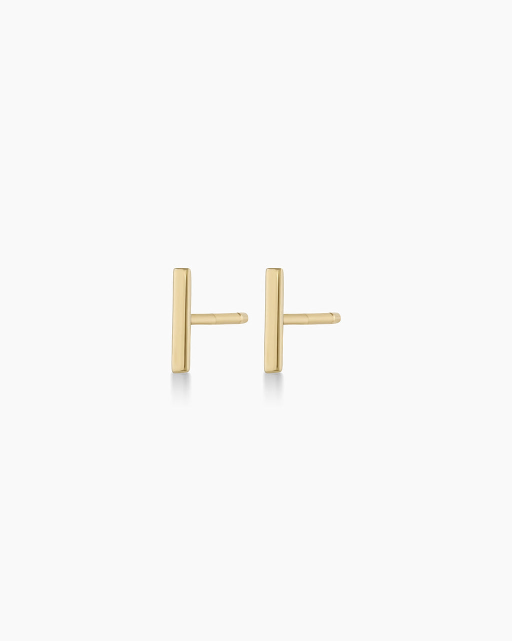 Woman wearing Rose Bar Stud || option::14K Solid Gold