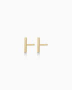 Woman wearing Rose Bar Stud || option::14K Solid Gold