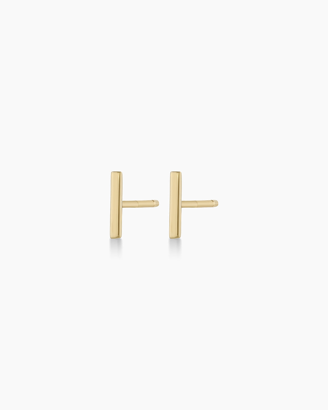 Woman wearing Rose Bar Stud || option::14K Solid Gold