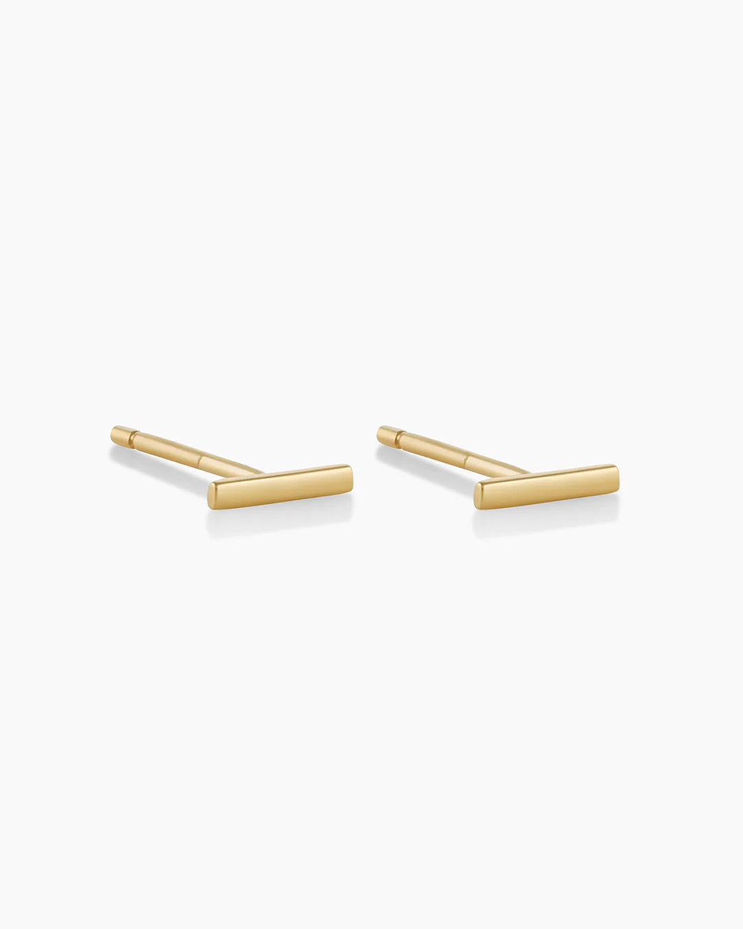 Woman wearing Rose Bar Stud || option::14K Solid Gold