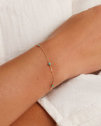 Classic Five Turquoise Bracelet || option::14K Solid Gold