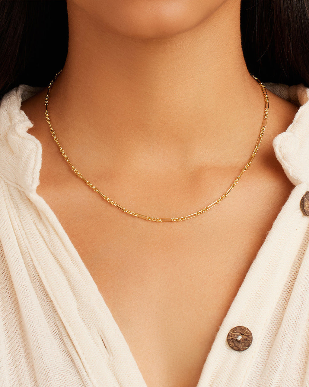 Reed mini necklace delicate || option::18K Gold Plated