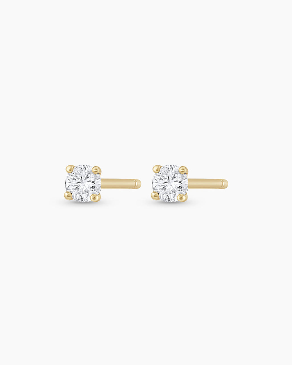 Diamond Solitaire 3 mm Studs || option::14K Solid Gold, 3mm