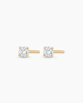 Diamond Solitaire 3 mm Studs || option::14K Solid Gold, 3mm