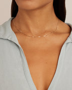 Woman wearing Micro Mini Venice Bracelet || option::14K Solid Gold