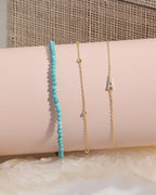 Woman wearing Newport Bracelet || option::14K Solid Gold