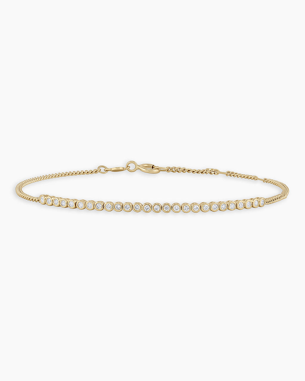 Classic Diamond Row Bracelet || option::14K Solid Gold