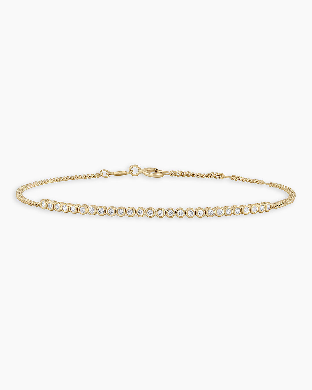 Classic Diamond Row Bracelet || option::14K Solid Gold
