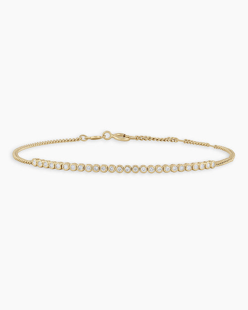 Classic Diamond Row Bracelet || option::14K Solid Gold