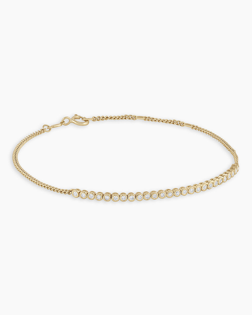 Classic Diamond Row Bracelet || option::14K Solid Gold