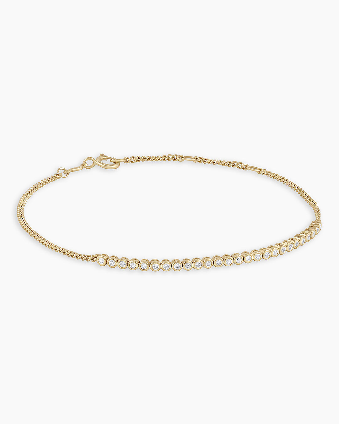 Classic Diamond Row Bracelet || option::14K Solid Gold