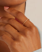 Woman wearing Parker Ring || option::14K Solid Gold
