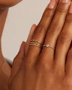 Woman wearing Venice Ring || option::14K Solid Gold