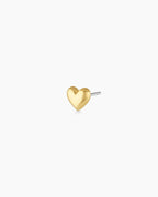 Heart Charm Stud || option::18K Gold Plated, Heart
