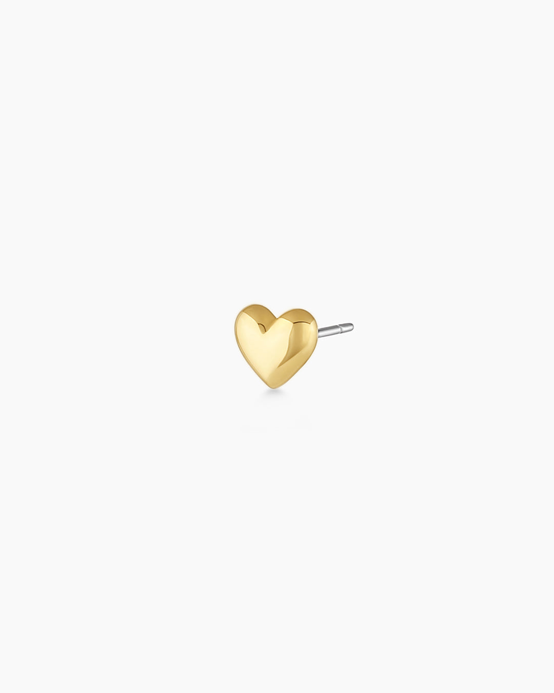 Heart Charm Stud || option::18K Gold Plated, Heart