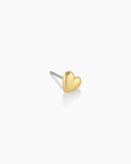 Heart Charm Stud || option::18K Gold Plated, Heart