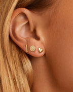 Bar Charm Stud || option::18K Gold Plated