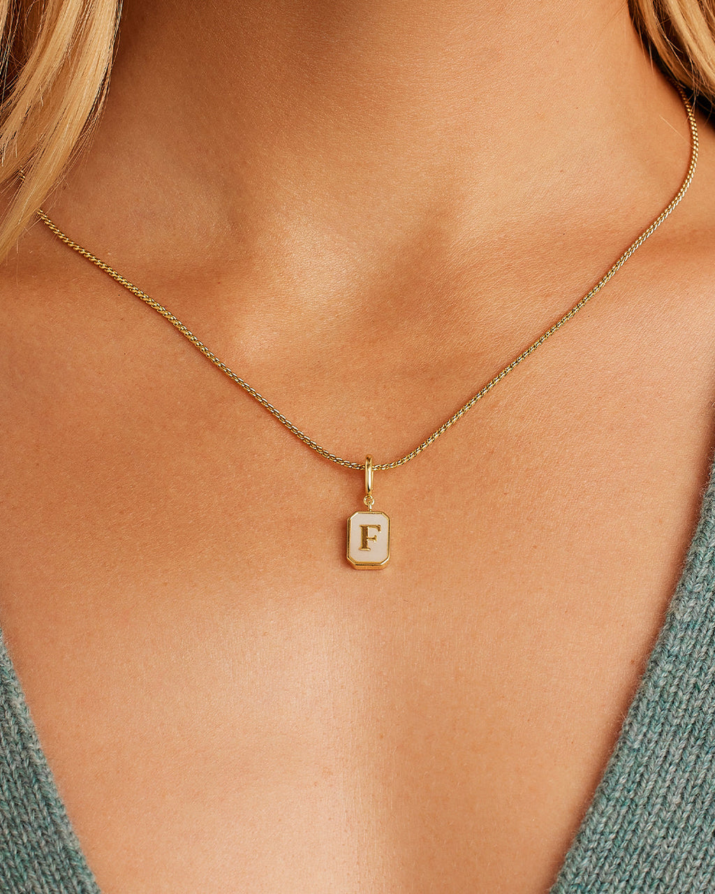 Vintage Alphabet Parker Charm #F || option::18K Gold Plated, F