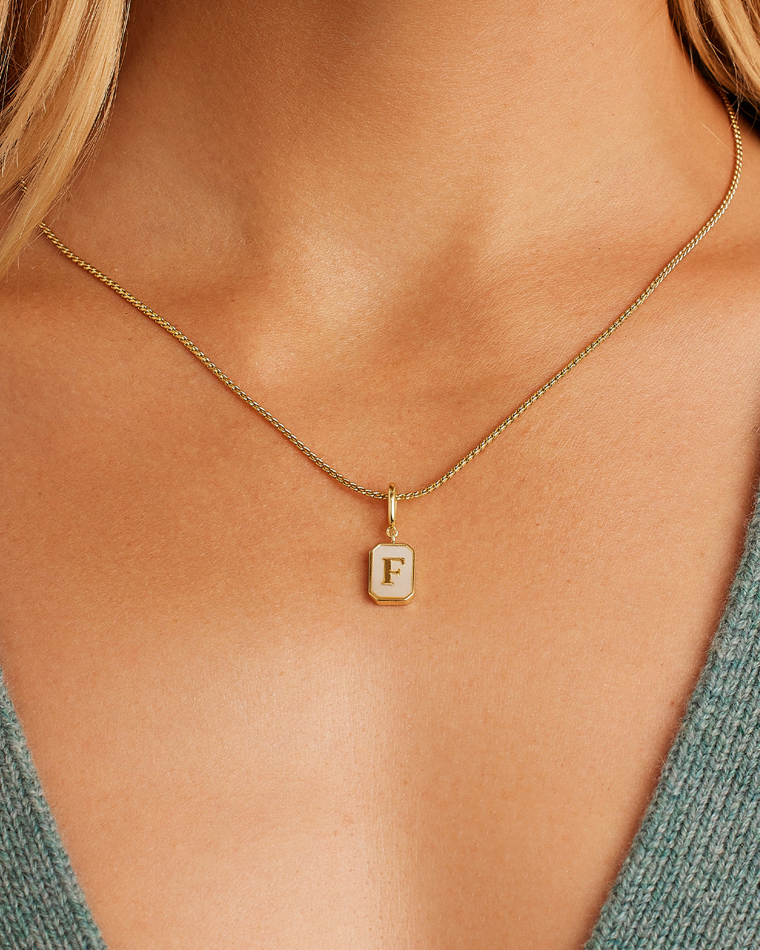 Vintage Alphabet Parker Charm #F || option::18K Gold Plated, F