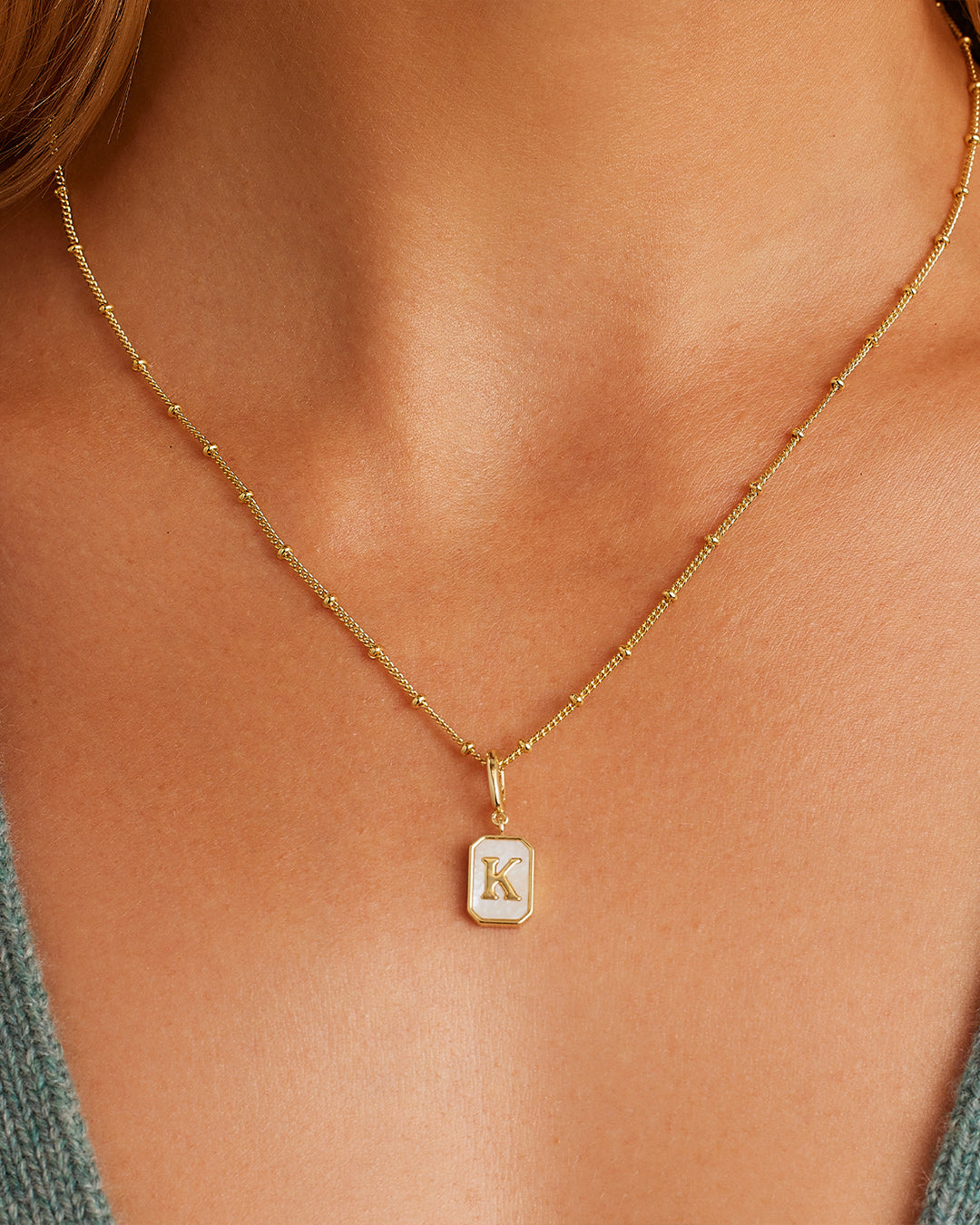 Vintage Alphabet Parker Charm #K || option::18K Gold Plated, K